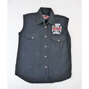One Eyed Jack Sleeveless Shirt Twin Motorcycle Apparel Sturgis Week Mens Small